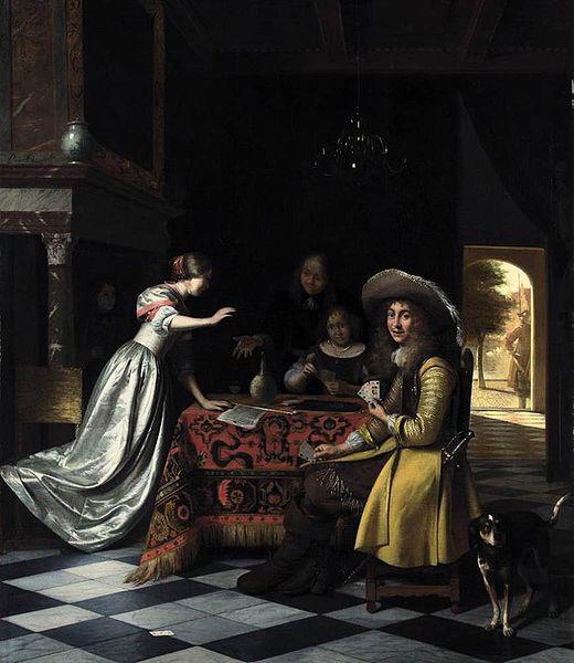 Pieter de Hooch Card Players at a Table oil painting picture